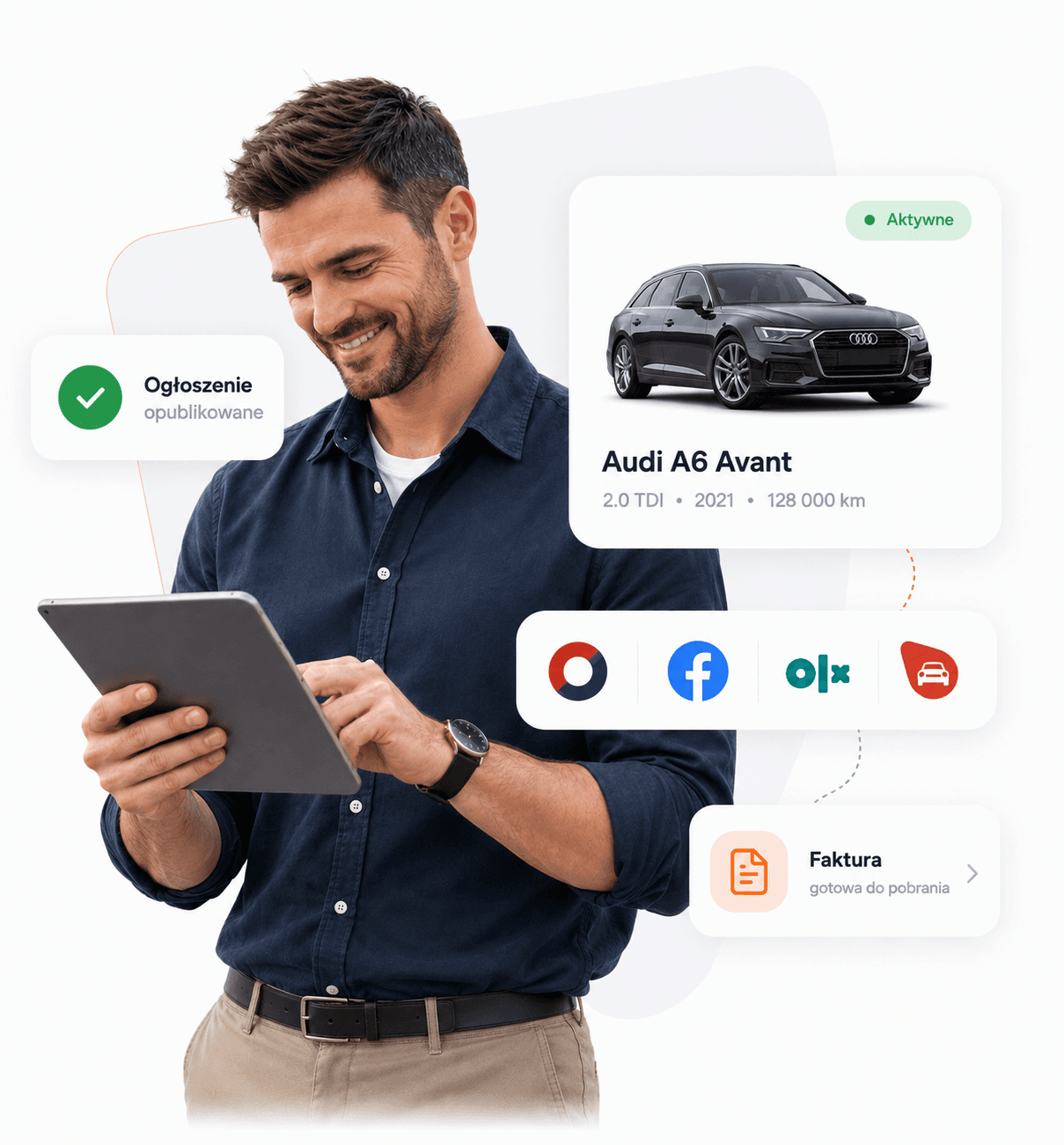 Dealer obsługujący ofertę samochodu w DealerApp