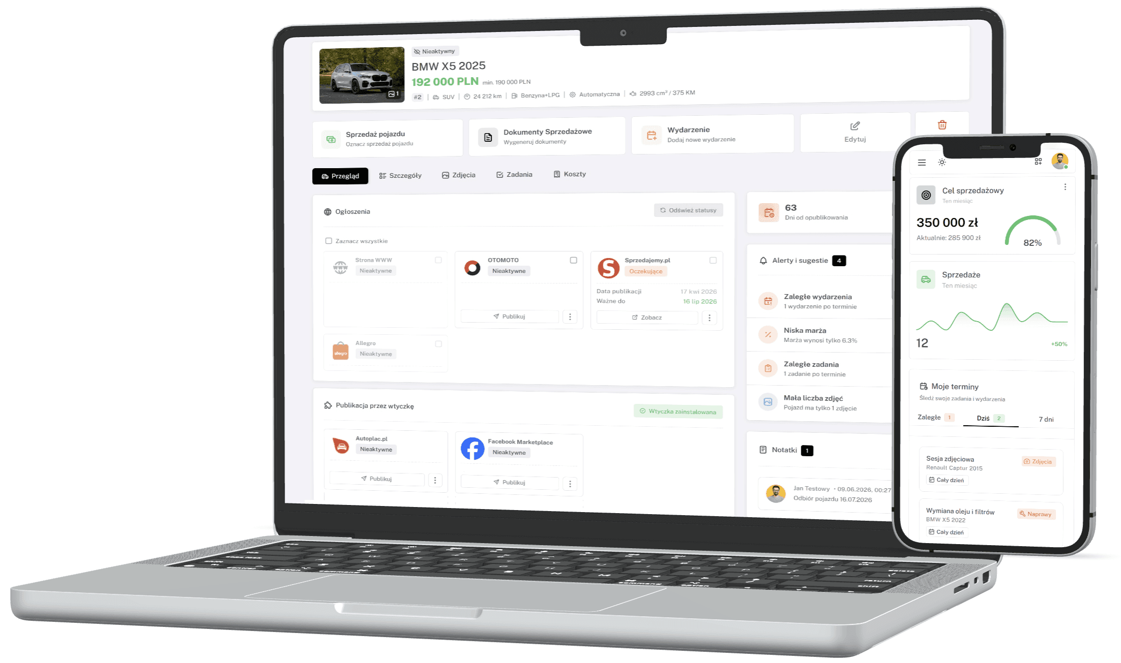 Panel DealerApp do zarządzania sprzedażą pojazdów