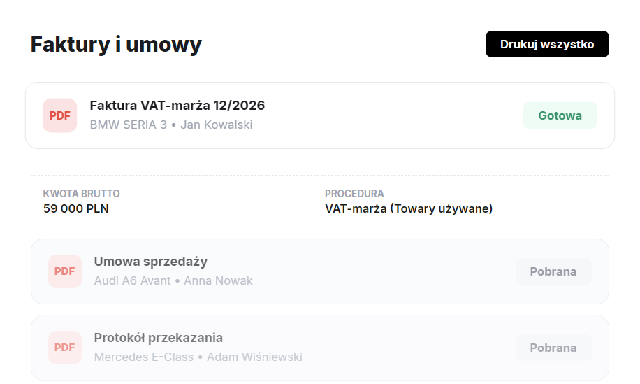 wystawianie faktur komis