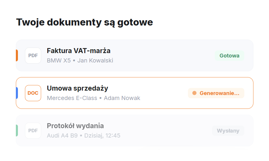 komis generowanie faktur